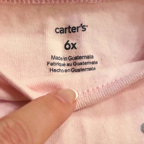 CHRISTMAS CARTER'S Reindeer girl's long sleeve shirt with sparkles size 6x - Picture 3 of 5